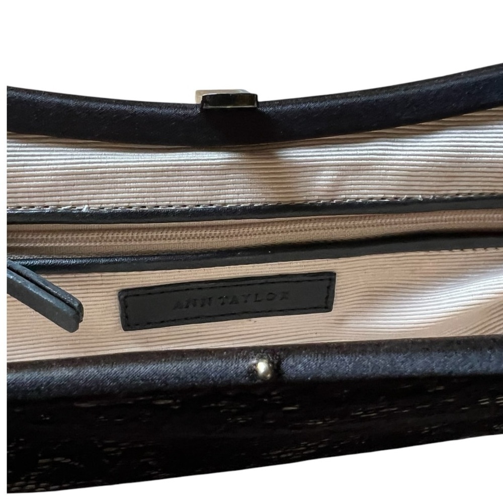 Ann Taylor Elegant Black Lace Clutch With Slide Snap Closure - Picture 7 of 7